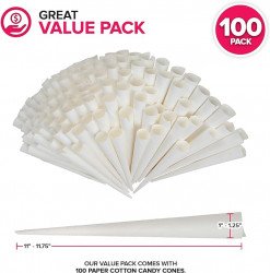 100 Pack Cotton Candy Cones