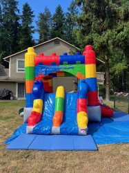 Lego Dual-slide Bounce House Combo Dry with water option